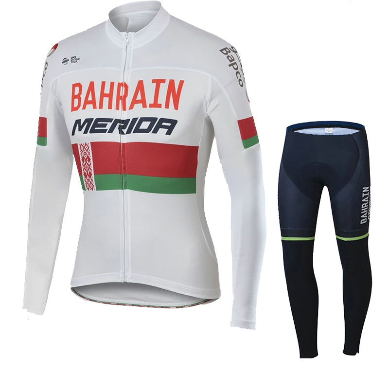 Bahrain Merida Mens Women Long Sleeve Cycling Jersey (Bib) Pants 874