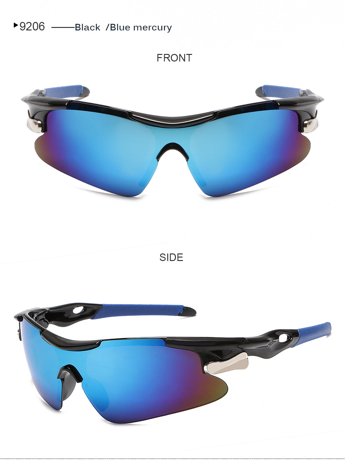 XSY-9206 Cycling Glasses Sports Sunglasses, UV400 Protection Running Fishing Driving Baseball Glasses for Men Women