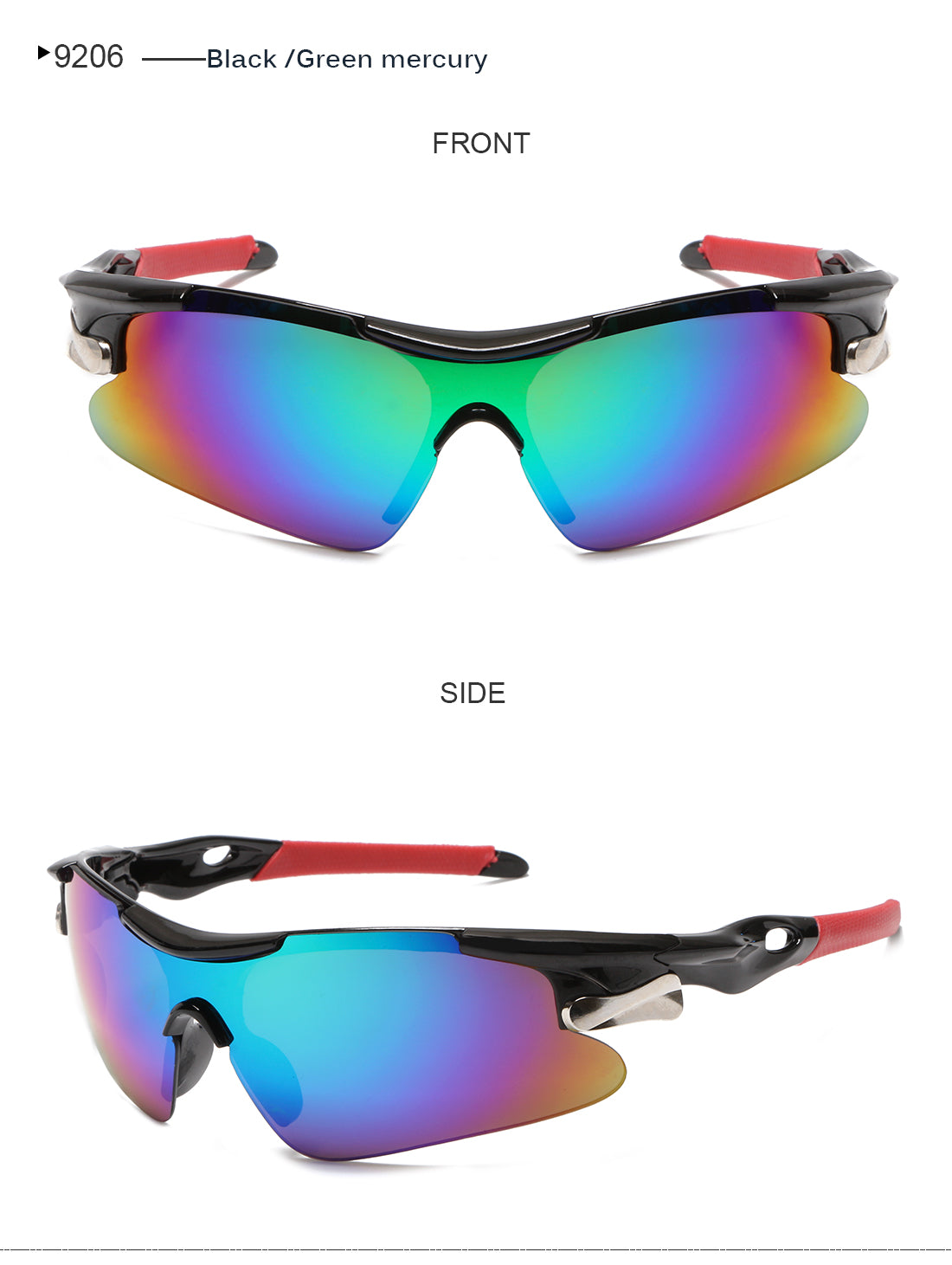 XSY-9206 Cycling Glasses Sports Sunglasses, UV400 Protection Running Fishing Driving Baseball Glasses for Men Women
