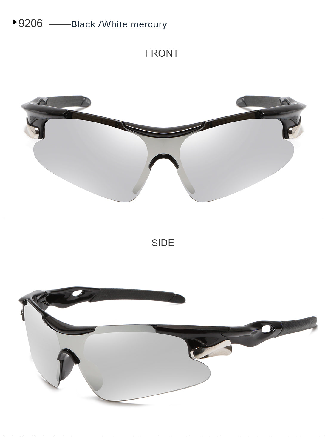 XSY-9206 Cycling Glasses Sports Sunglasses, UV400 Protection Running Fishing Driving Baseball Glasses for Men Women