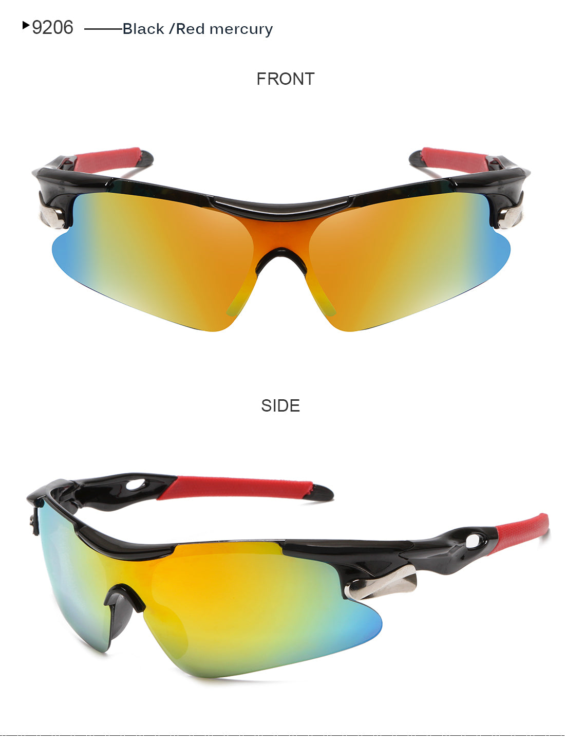 XSY-9206 Cycling Glasses Sports Sunglasses, UV400 Protection Running Fishing Driving Baseball Glasses for Men Women