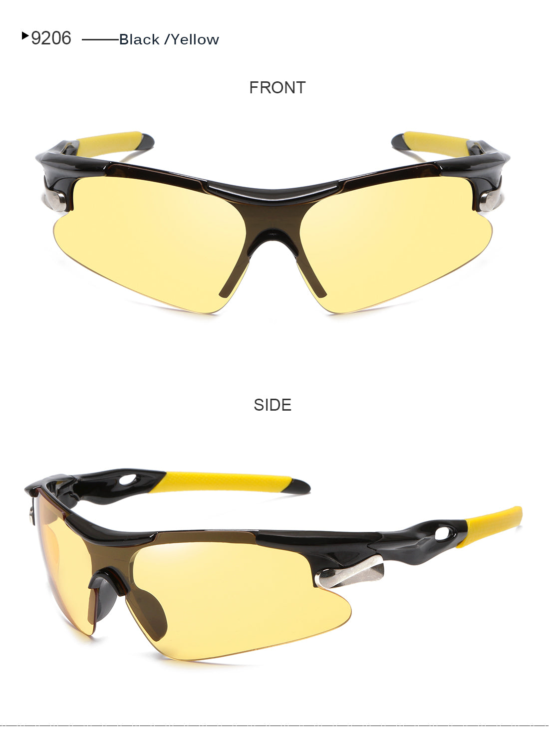 XSY-9206 Cycling Glasses Sports Sunglasses, UV400 Protection Running Fishing Driving Baseball Glasses for Men Women