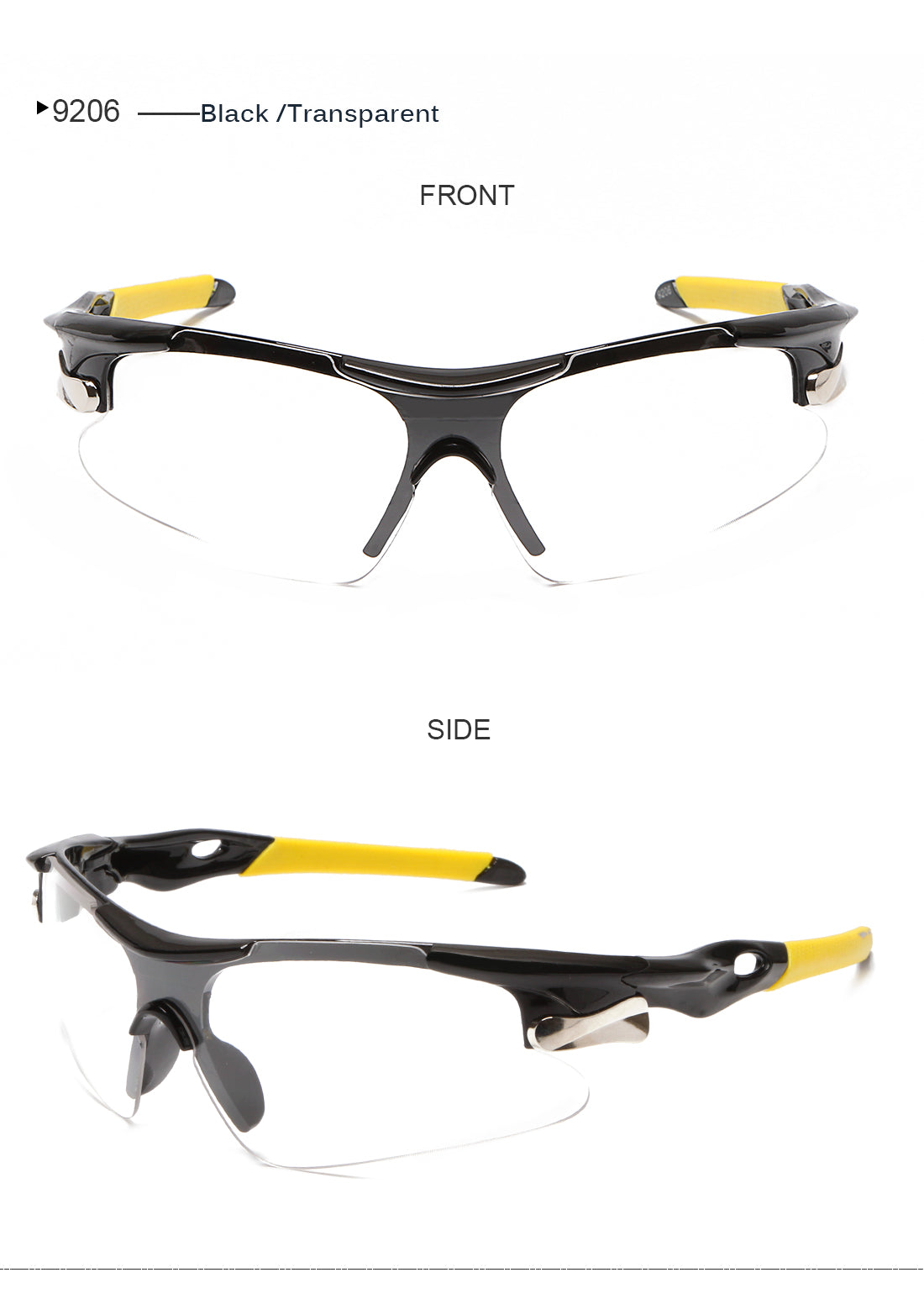 XSY-9206 Cycling Glasses Sports Sunglasses, UV400 Protection Running Fishing Driving Baseball Glasses for Men Women