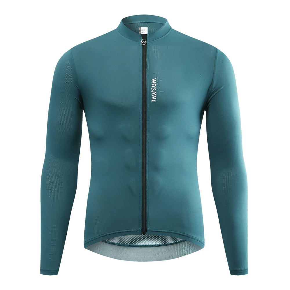WOSAWE Autumn Cycling Jersey Long Sleeve MTB Bicycle Cycling Clothing Mountain Bike Sportswear Bicycle Clothes Quick Dry
