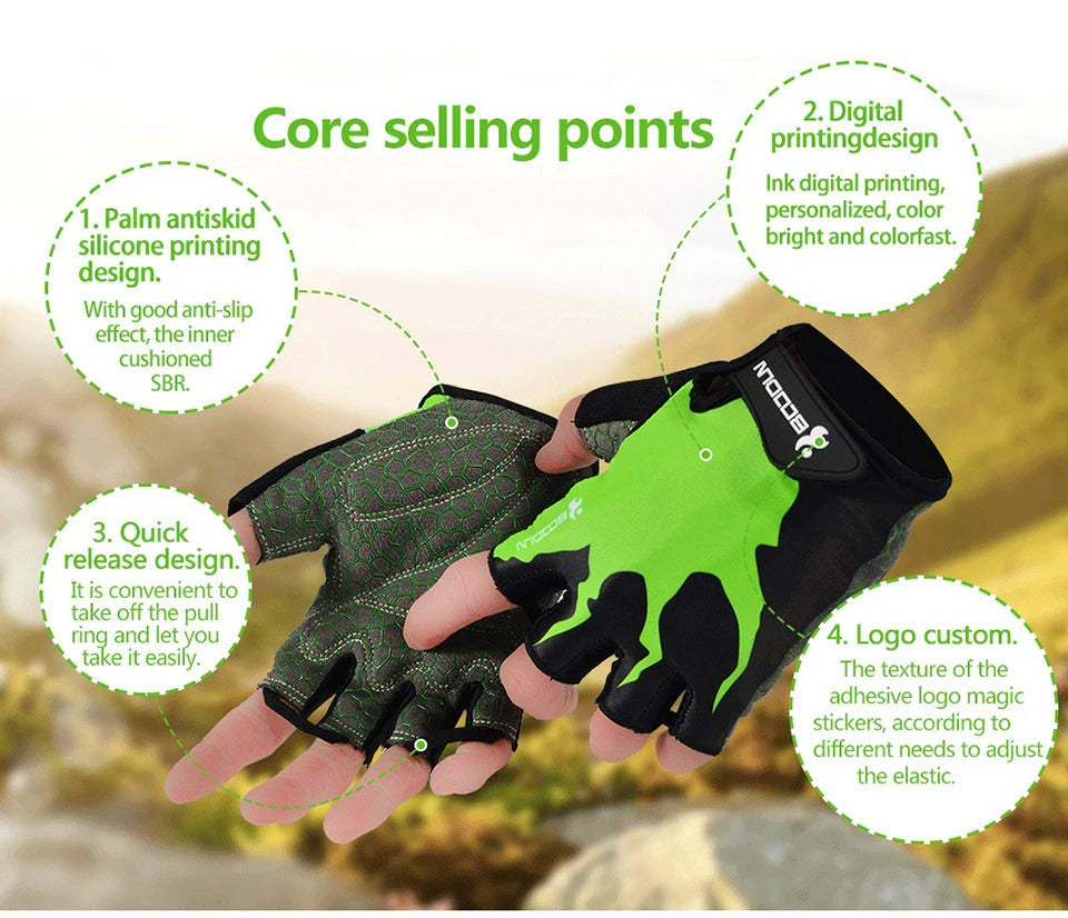 Elevate Your Ride: Sleek and Durable Half Finger Cycling Gloves BOODUN 2181082YY