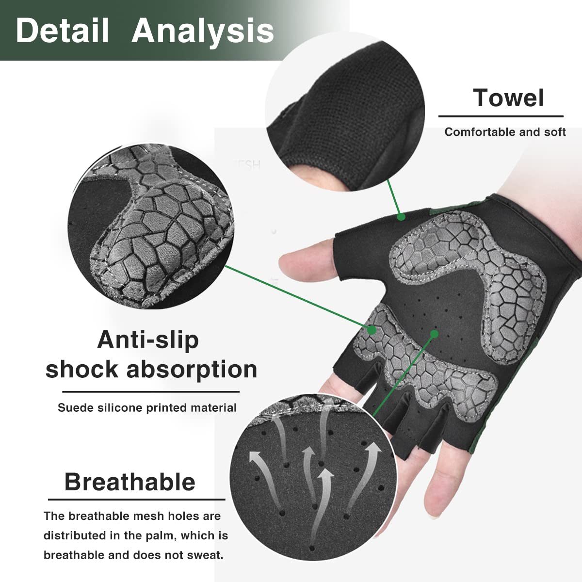 Ultimate Grip and Flexibility: Half Finger Cycling Gloves for Cyclists BOODUN 2111411