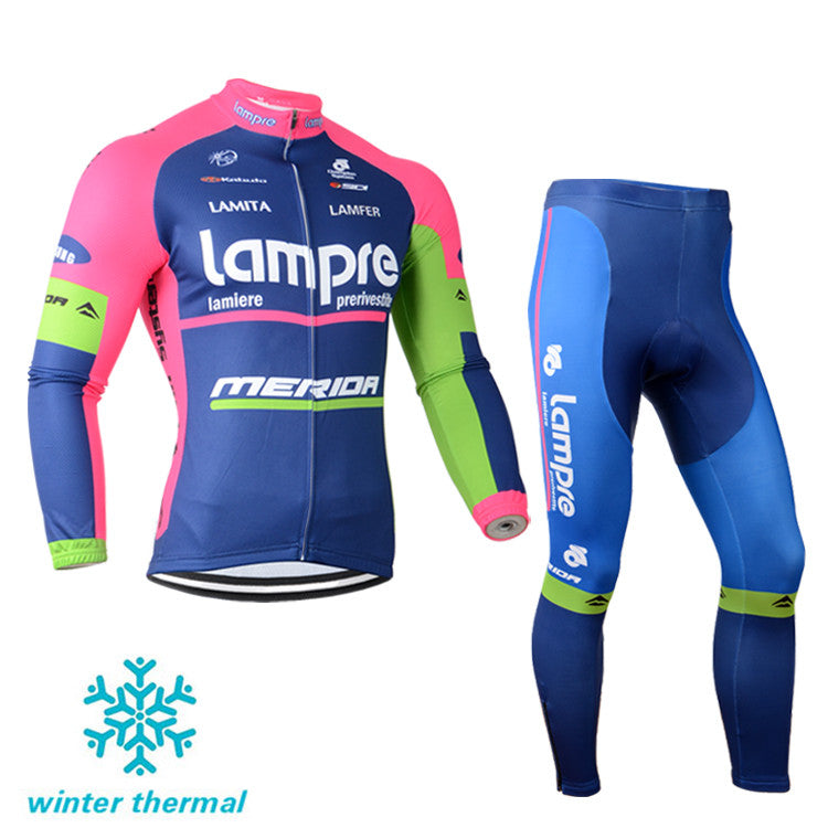Winter Fleece Long Sleeve Cycling Jersey (Bib) Pants 080