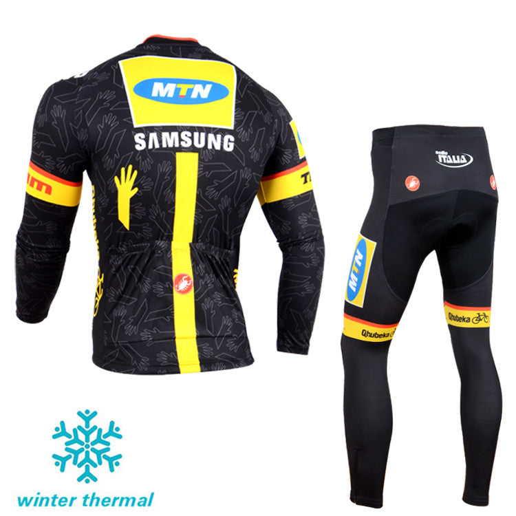 Winter Fleece Long Sleeve Cycling Jersey (Bib) Pants 064