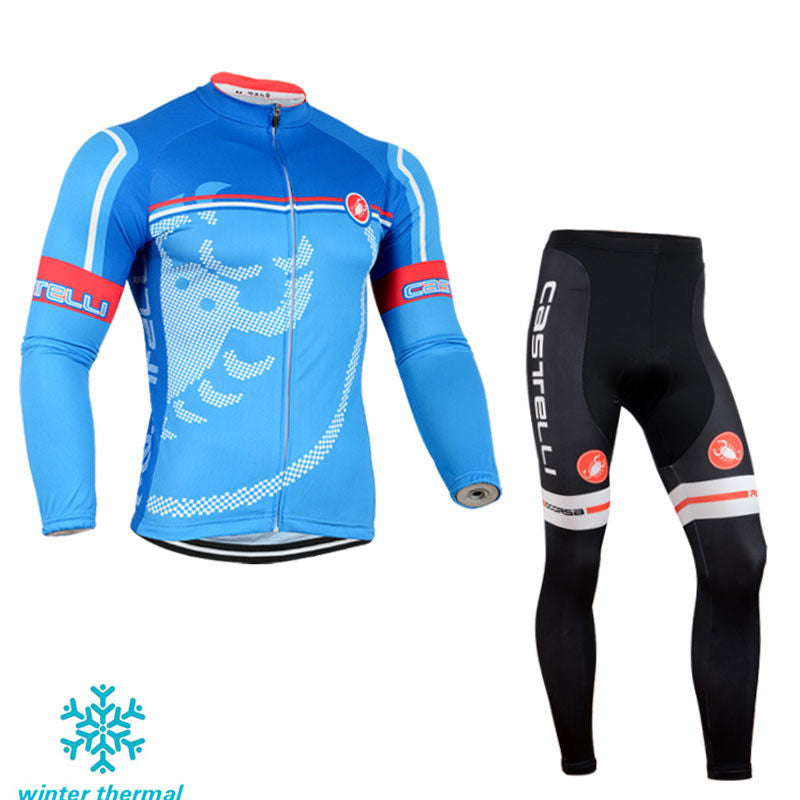 Winter Fleece Long Sleeve Cycling Jersey (Bib) Pants 098