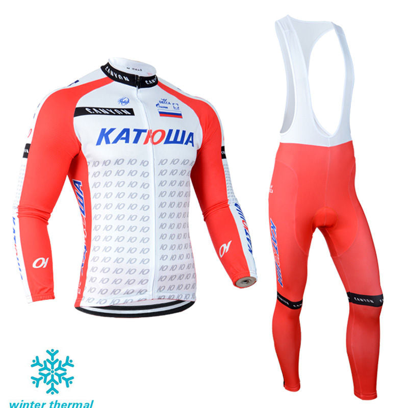 Winter Fleece Long Sleeve Cycling Jersey (Bib) Pants 123