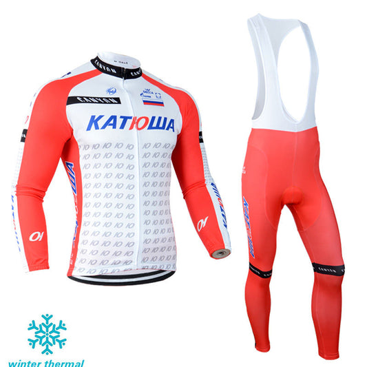 Winter Fleece Long Sleeve Cycling Jersey (Bib) Pants 123