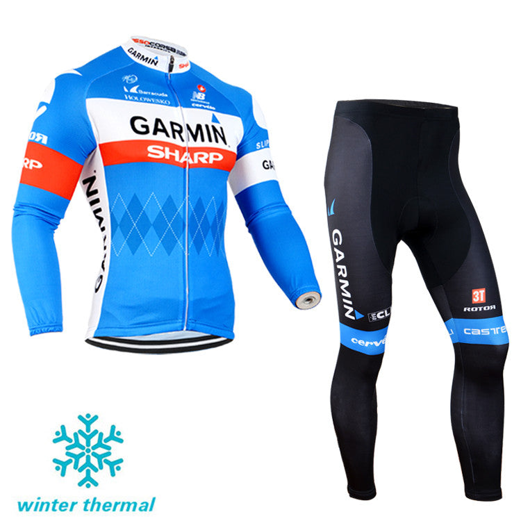 Winter Fleece Long Sleeve Cycling Jersey (Bib) Pants 082