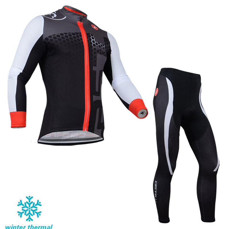 Winter Fleece Long Sleeve Cycling Jersey (Bib) Pants 103