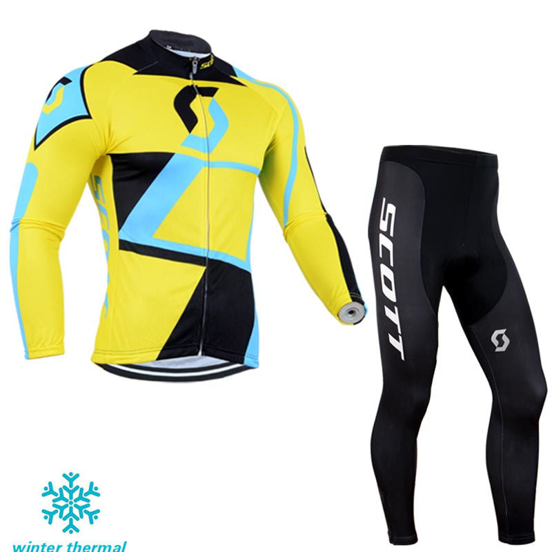 Winter Fleece Long Sleeve Cycling Jersey (Bib) Pants 100
