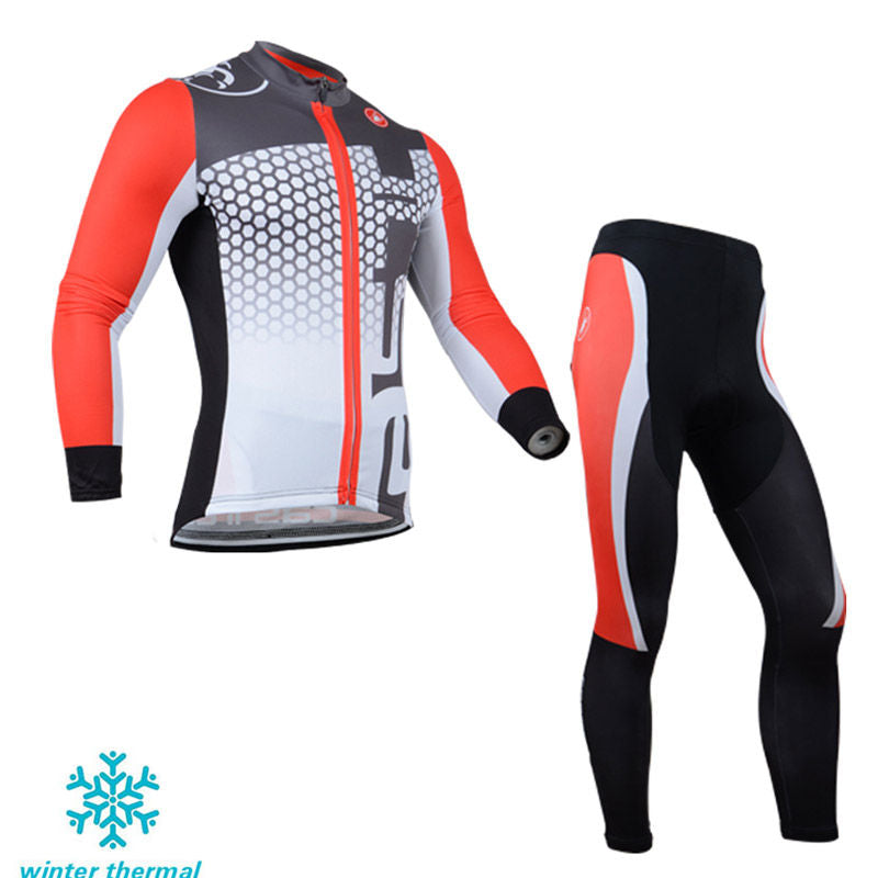 Winter Fleece Long Sleeve Cycling Jersey (Bib) Pants 104