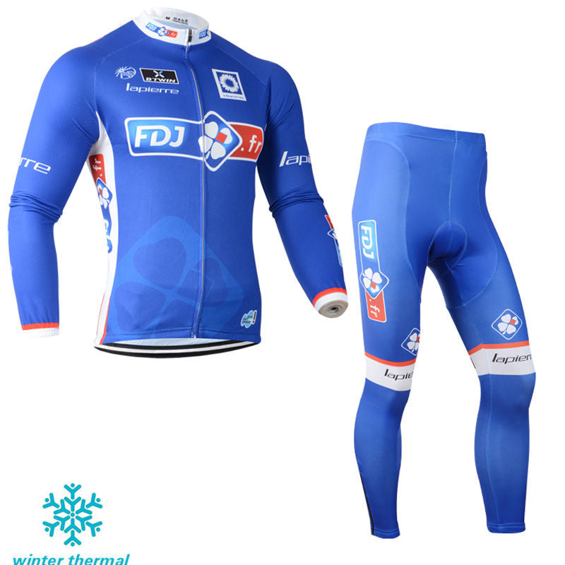Winter Fleece Long Sleeve Cycling Jersey (Bib) Pants 106