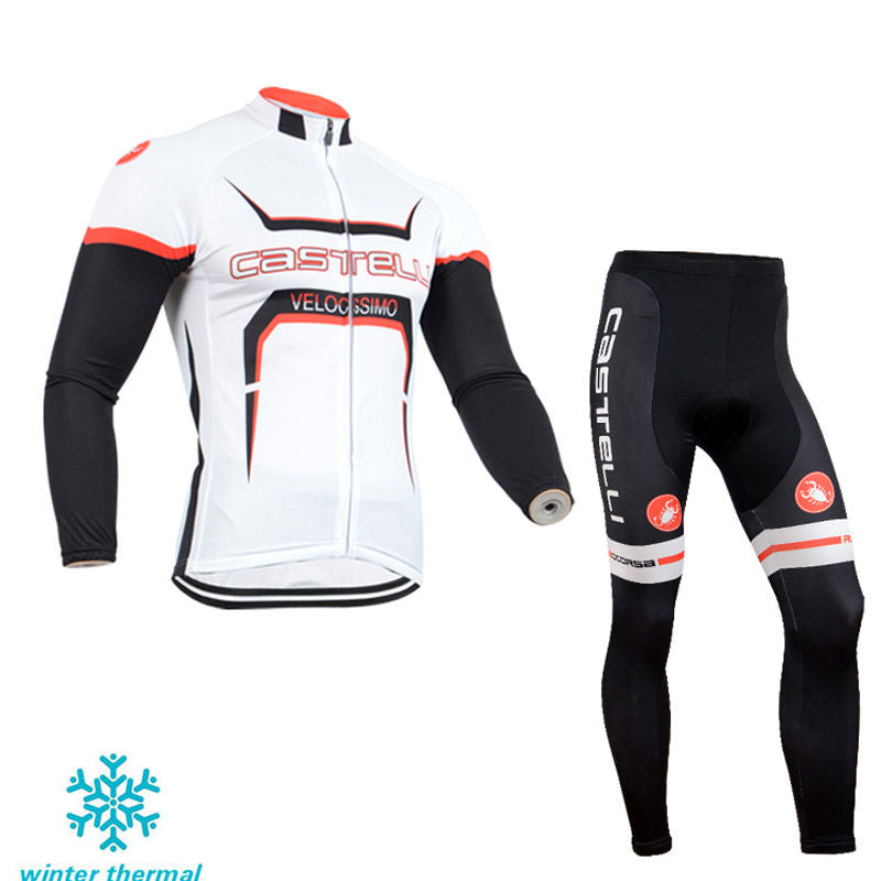 Winter Fleece Long Sleeve Cycling Jersey (Bib) Pants 111