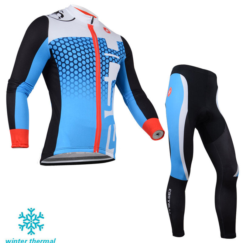 Winter Fleece Long Sleeve Cycling Jersey (Bib) Pants 105