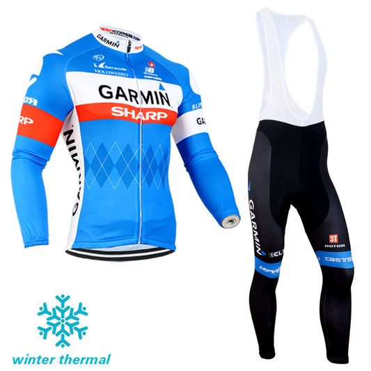 Winter Fleece Long Sleeve Cycling Jersey (Bib) Pants 082