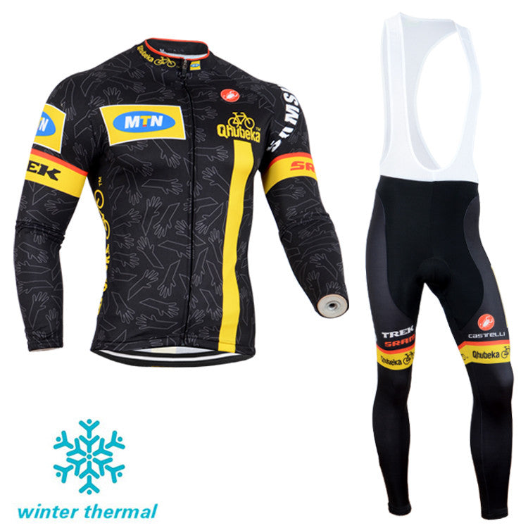 Winter Fleece Long Sleeve Cycling Jersey (Bib) Pants 064