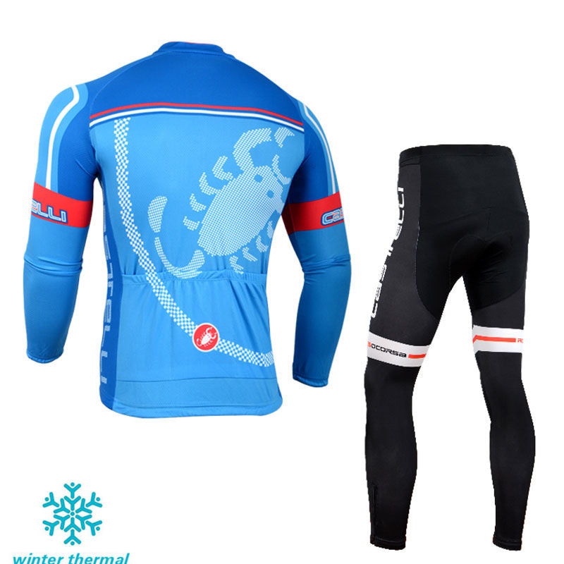 Winter Fleece Long Sleeve Cycling Jersey (Bib) Pants 098