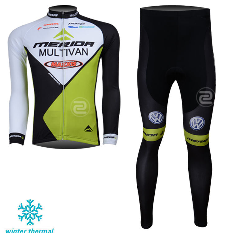 Winter Fleece Long Sleeve Cycling Jersey (Bib) Pants 121