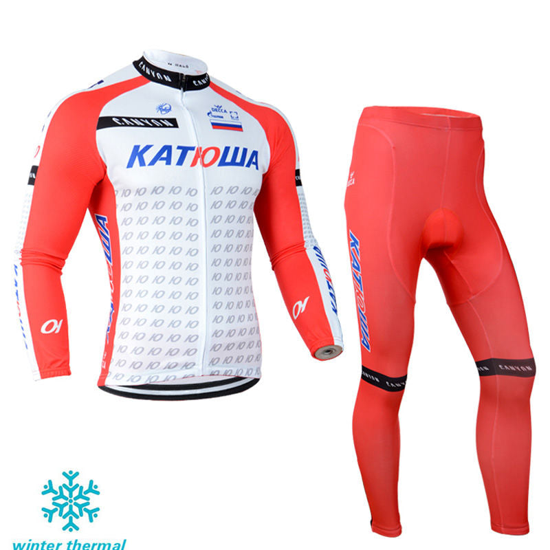 Winter Fleece Long Sleeve Cycling Jersey (Bib) Pants 123