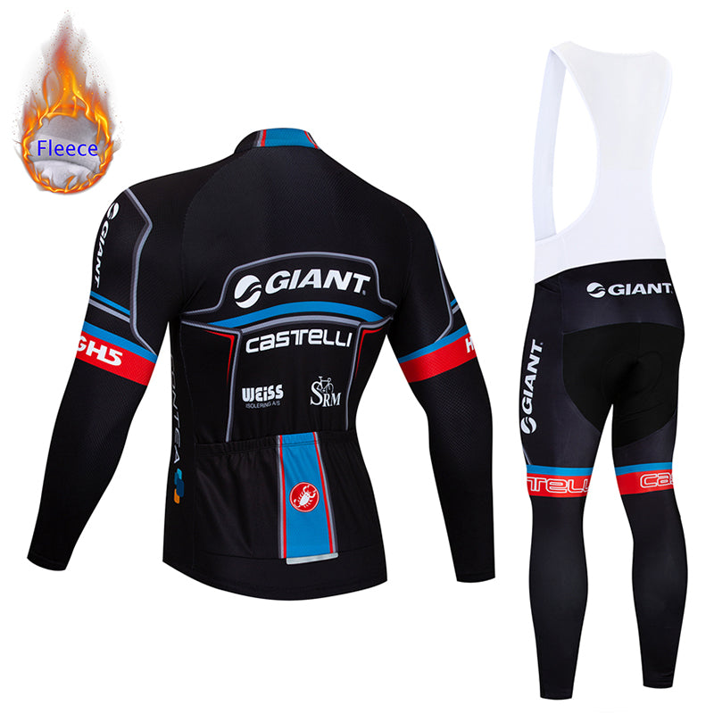 FLeece Long Sleeve Cycling Jersey (Bib) Pants 531