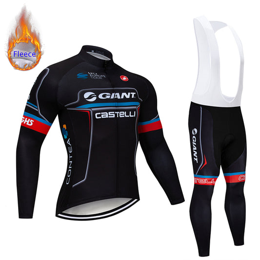 FLeece Long Sleeve Cycling Jersey (Bib) Pants 531