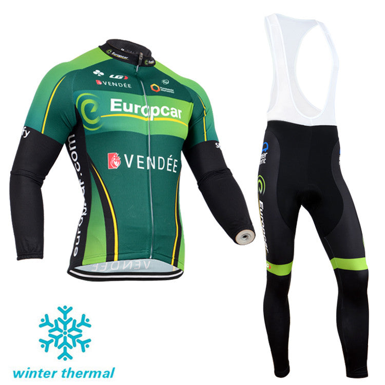 Winter Fleece Long Sleeve Cycling Jersey (Bib) Pants 084