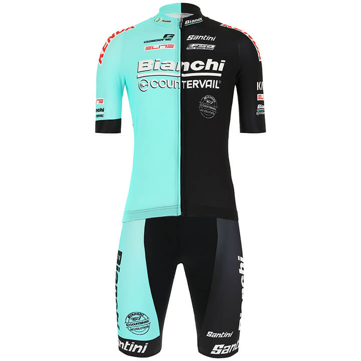 Bianchi Men's Breathable Short Sleeve Cycling Jersey (Bib) Shorts Bianchi-2022-001-AC