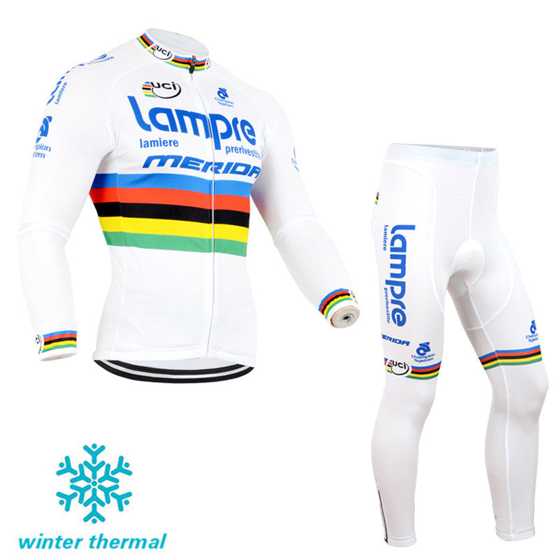 Winter Fleece Long Sleeve Cycling Jersey (Bib) Pants 081