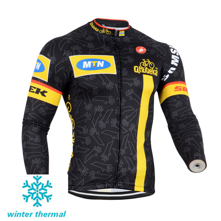 Winter Fleece Long Sleeve Cycling Jersey (Bib) Pants 064