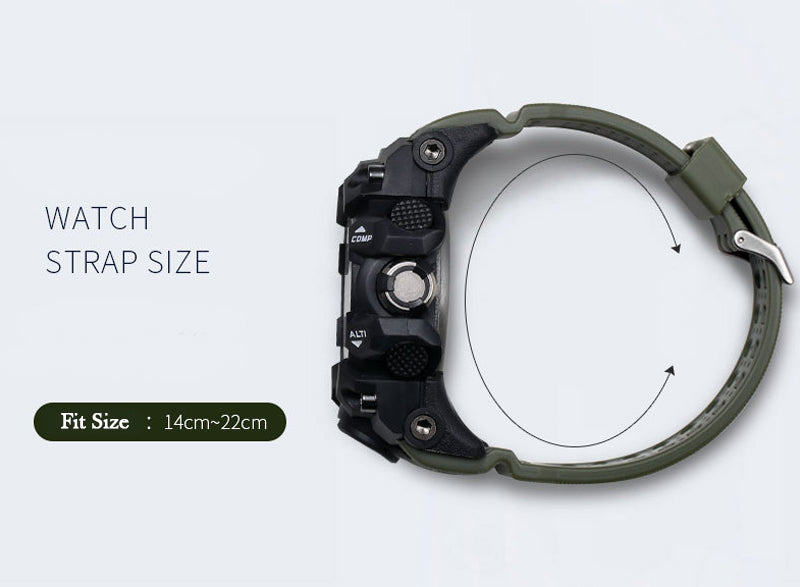 Sports Watches Dual Display Analog Digital LED Electronic Quartz Wristwatch 1545-009