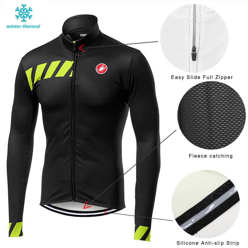 FLeece Long Sleeve Cycling Jersey (Bib) Pants 2019 Castelli-009