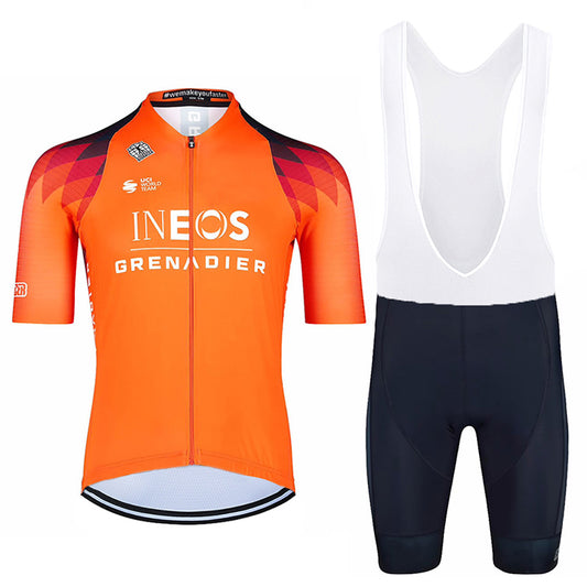 Men's Breathable Short Sleeve Cycling Jersey (Bib) Shorts Ineos002-AC