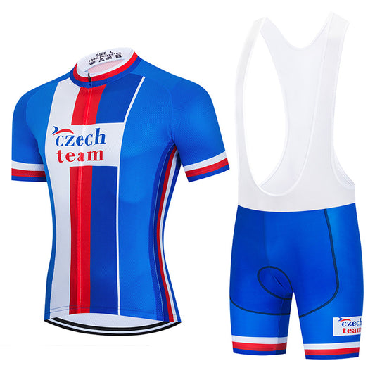 Men's Breathable Short Sleeve Cycling Jersey (Bib) Shorts Czech001-AC