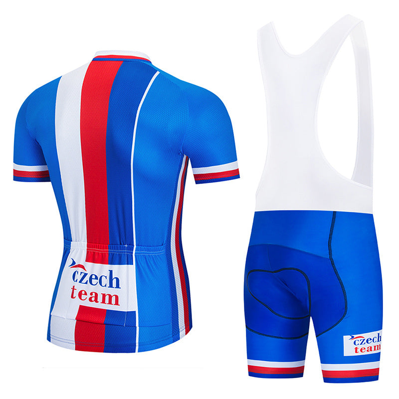 Men's Breathable Short Sleeve Cycling Jersey (Bib) Shorts Czech001-AC