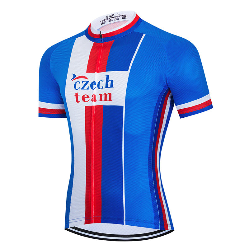Men's Breathable Short Sleeve Cycling Jersey (Bib) Shorts Czech001-AC