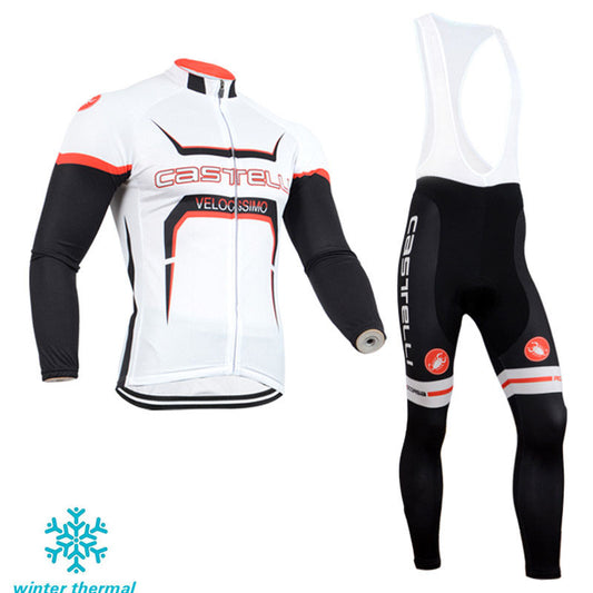 Winter Fleece Long Sleeve Cycling Jersey (Bib) Pants 111