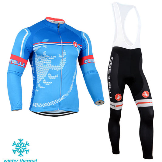 Winter Fleece Long Sleeve Cycling Jersey (Bib) Pants 098