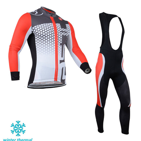 Winter Fleece Long Sleeve Cycling Jersey (Bib) Pants 104