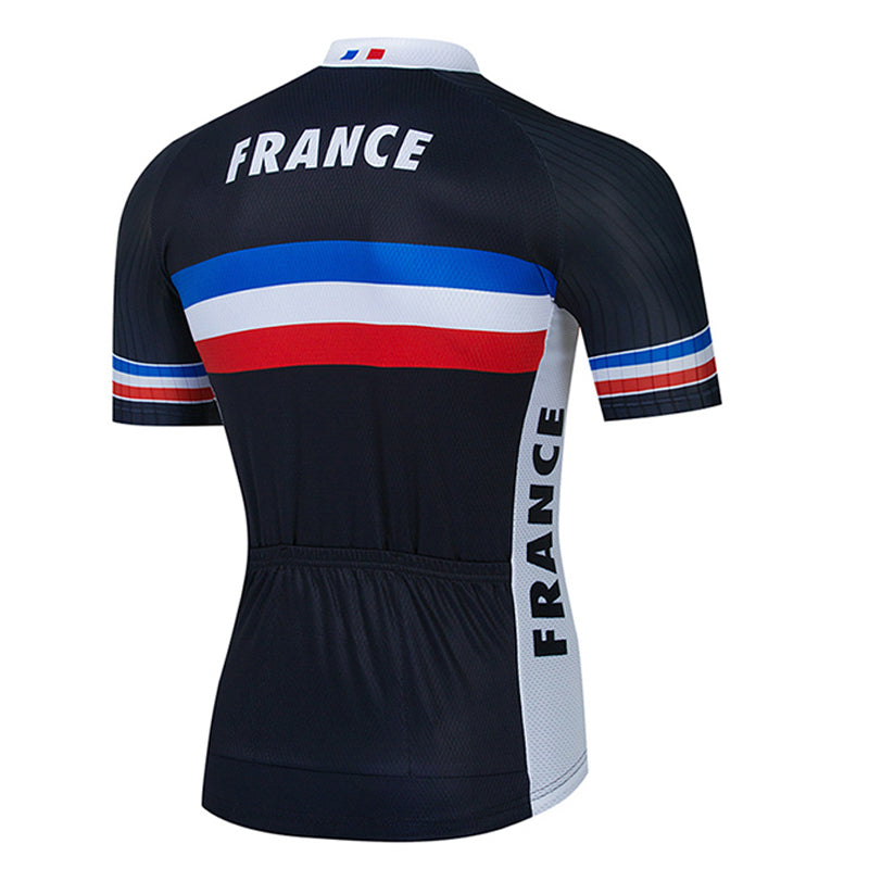 Men's Breathable Short Sleeve Cycling Jersey (Bib) Shorts France003-AC