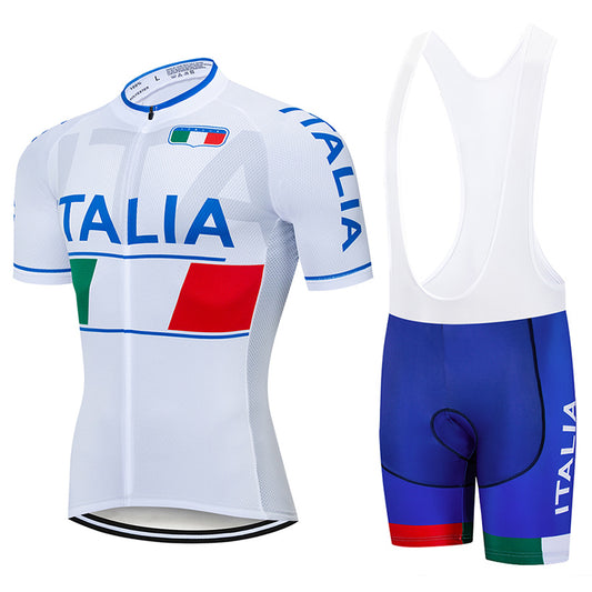 Men's Breathable Short Sleeve Cycling Jersey (Bib) Shorts Italia001-AC
