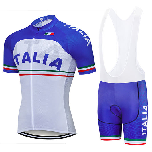 Men's Breathable Short Sleeve Cycling Jersey (Bib) Shorts Italia002-AC