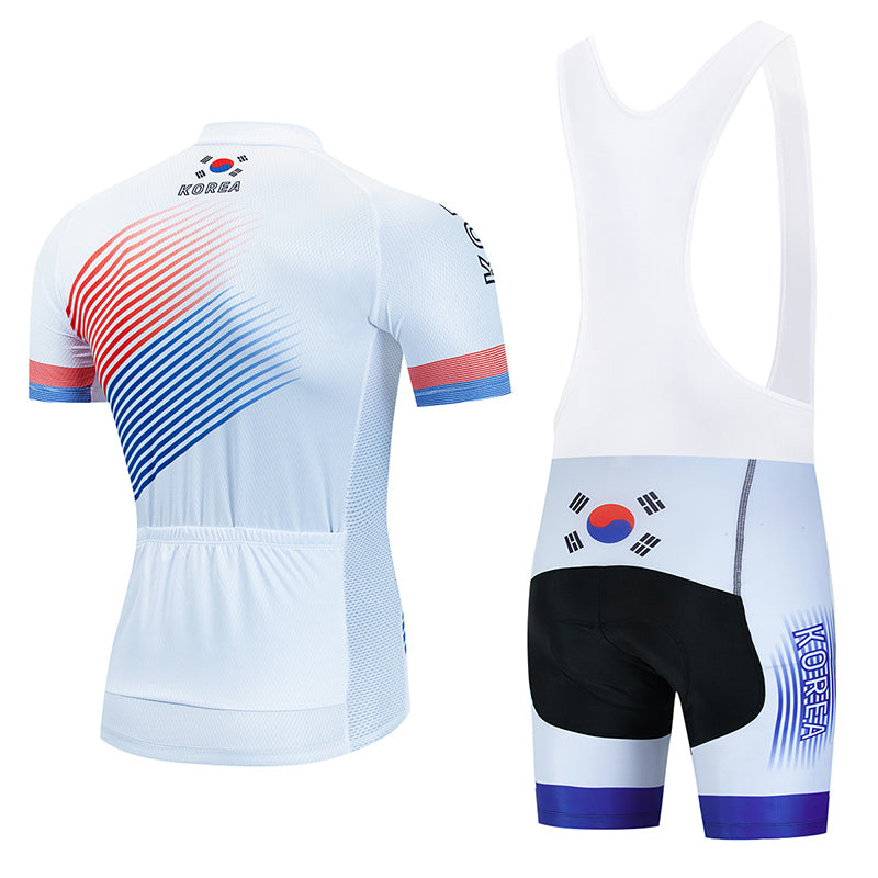 Men's Breathable Short Sleeve Cycling Jersey (Bib) Shorts Korea001-AC
