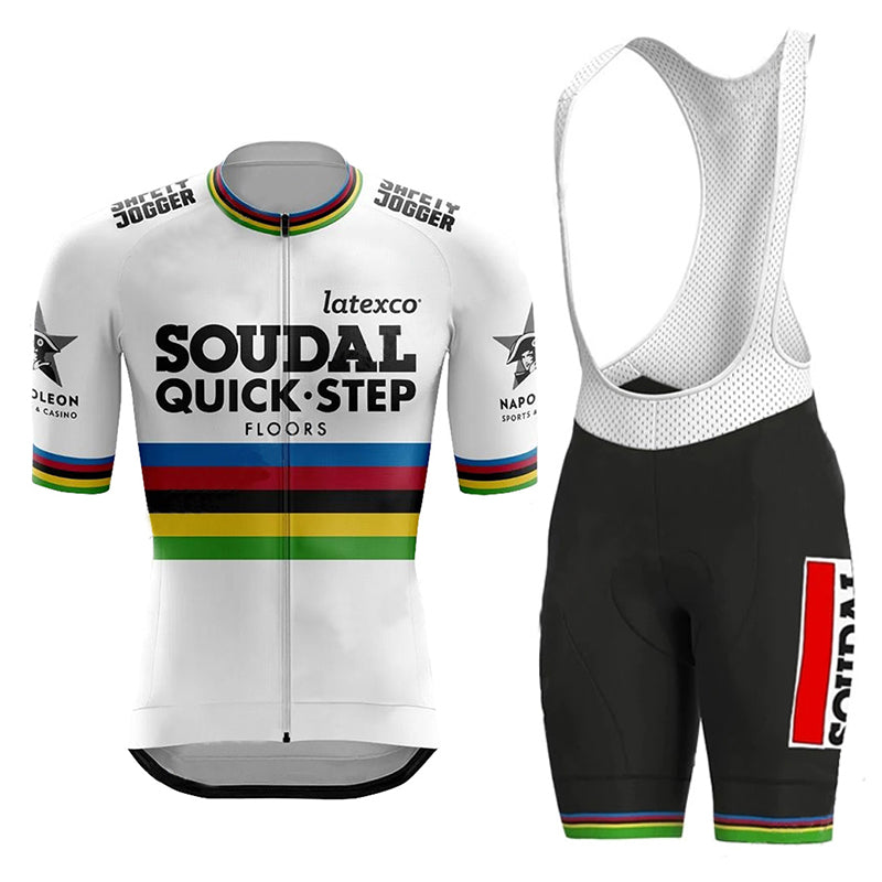 Men's Breathable Short Sleeve Cycling Jersey (Bib) Shorts Quick Step005-AC