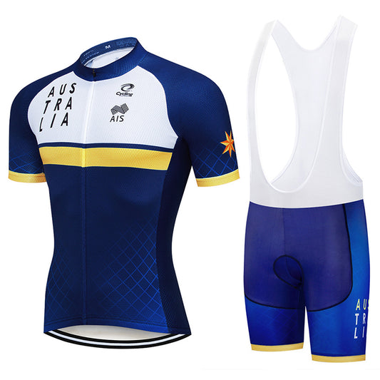 Men's Breathable Short Sleeve Cycling Jersey (Bib) Shorts Australia001-AC