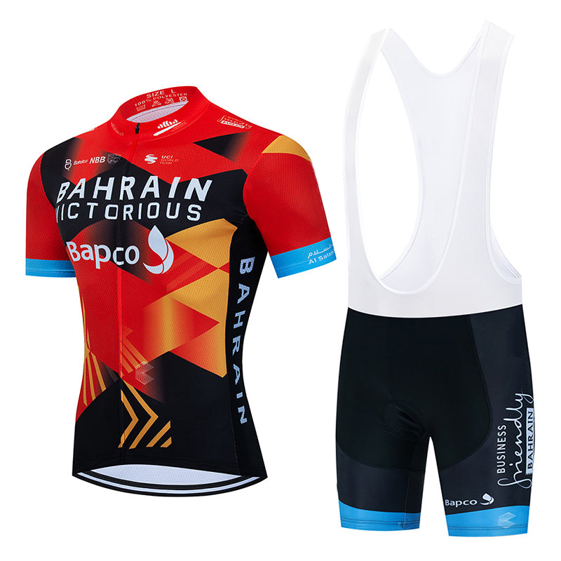 Men's Breathable Short Sleeve Cycling Jersey (Bib) Shorts Bahrain003-AC