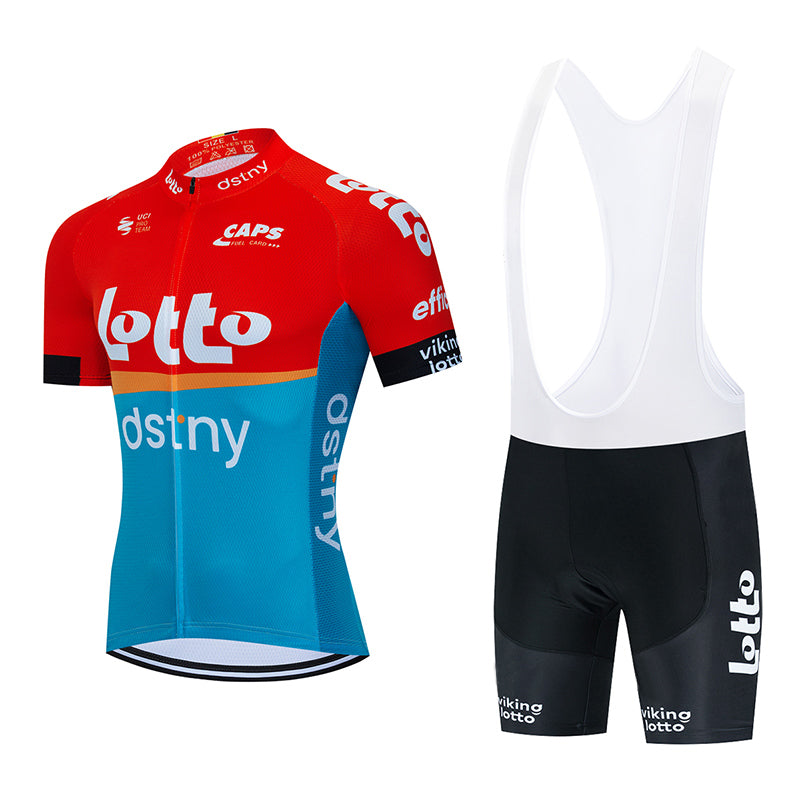 Men's Breathable Short Sleeve Cycling Jersey (Bib) Shorts Lotto-018-AC
